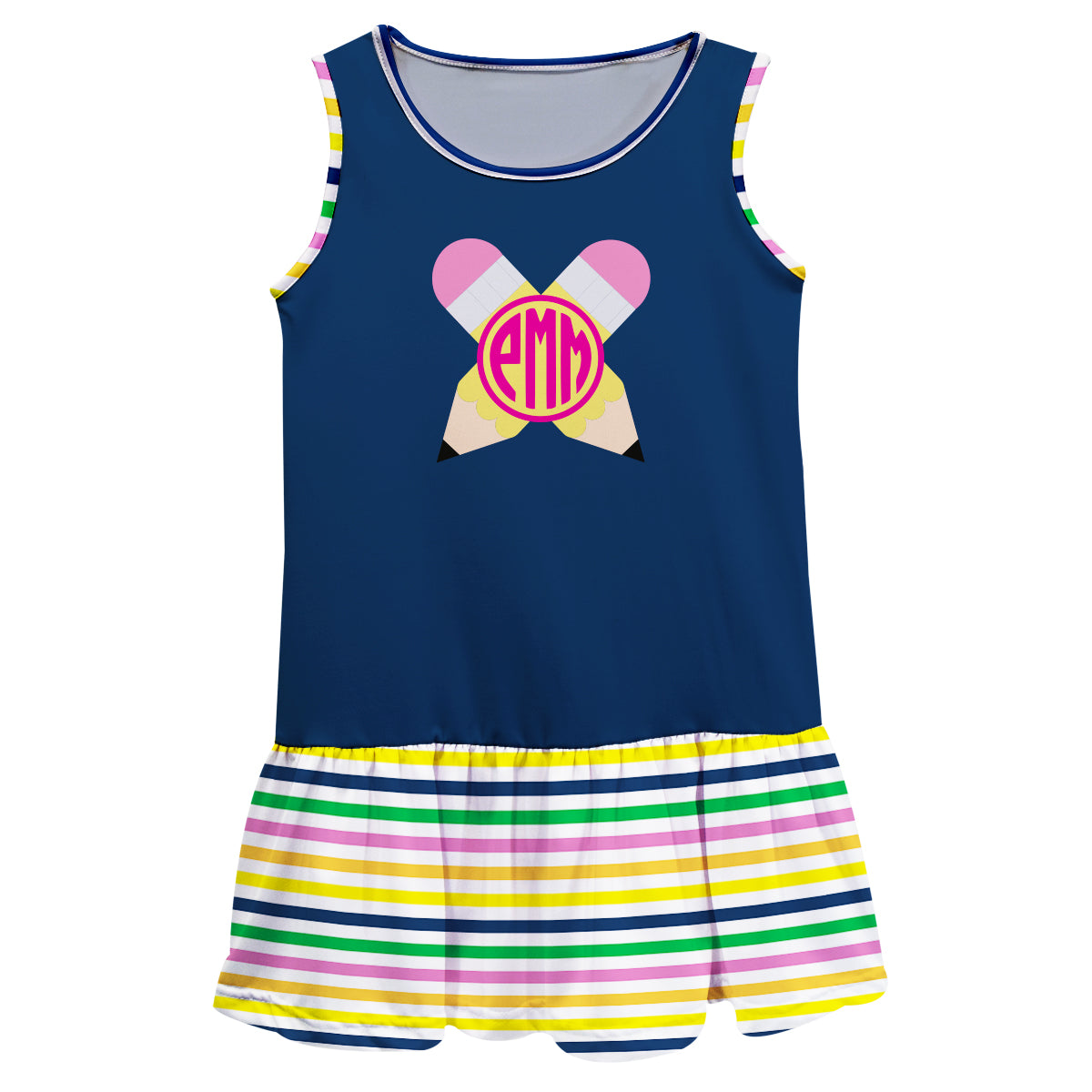 Monogram Pencil Navy Lily Dress