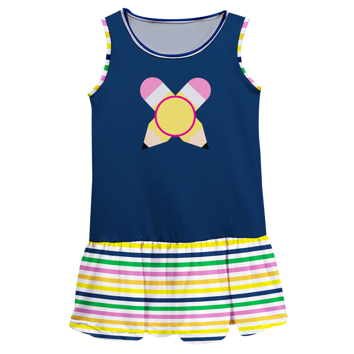 Monogram Pencil Navy Lily Dress - Wimziy&Co.
