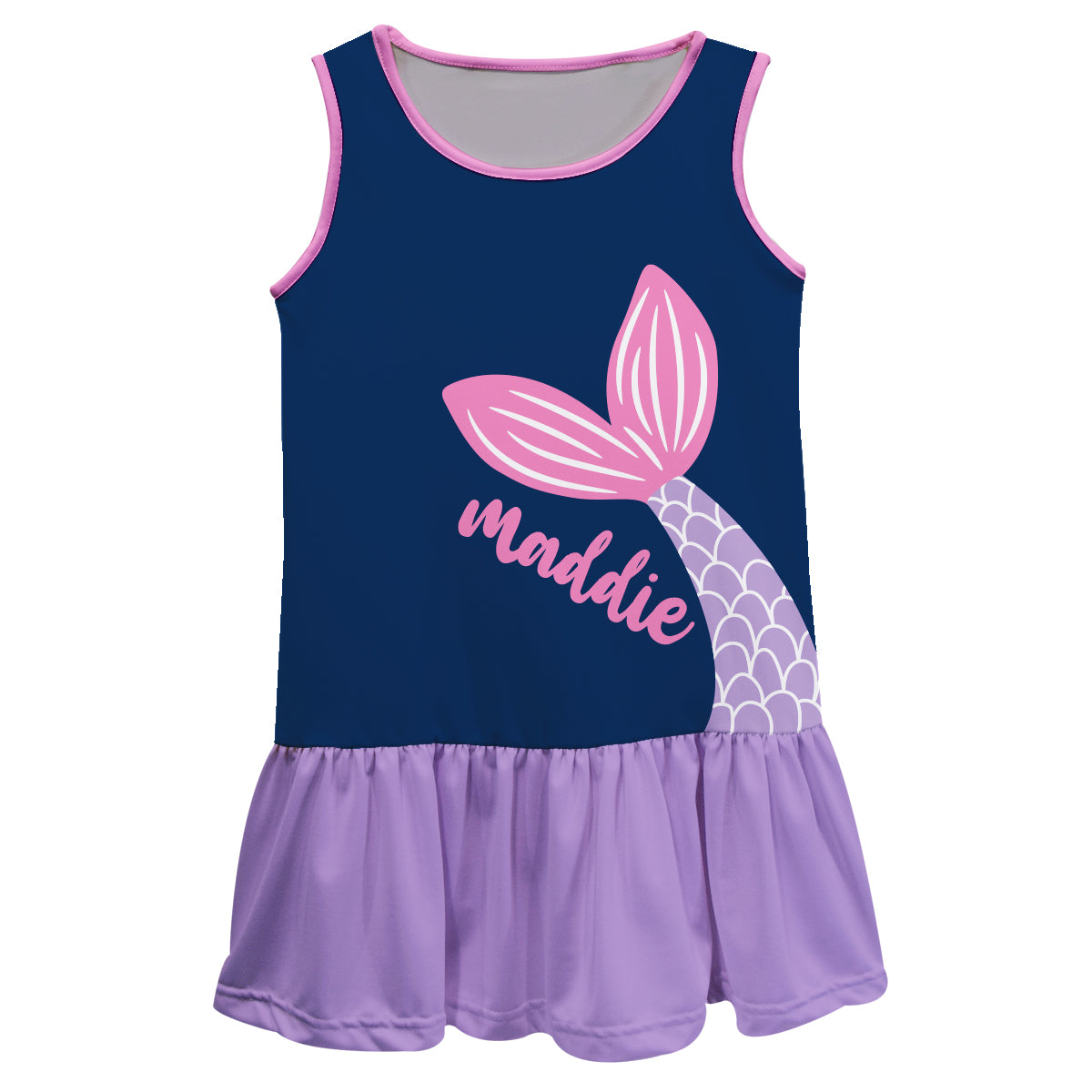 Mermaid Tail Name Navy Lily Dress