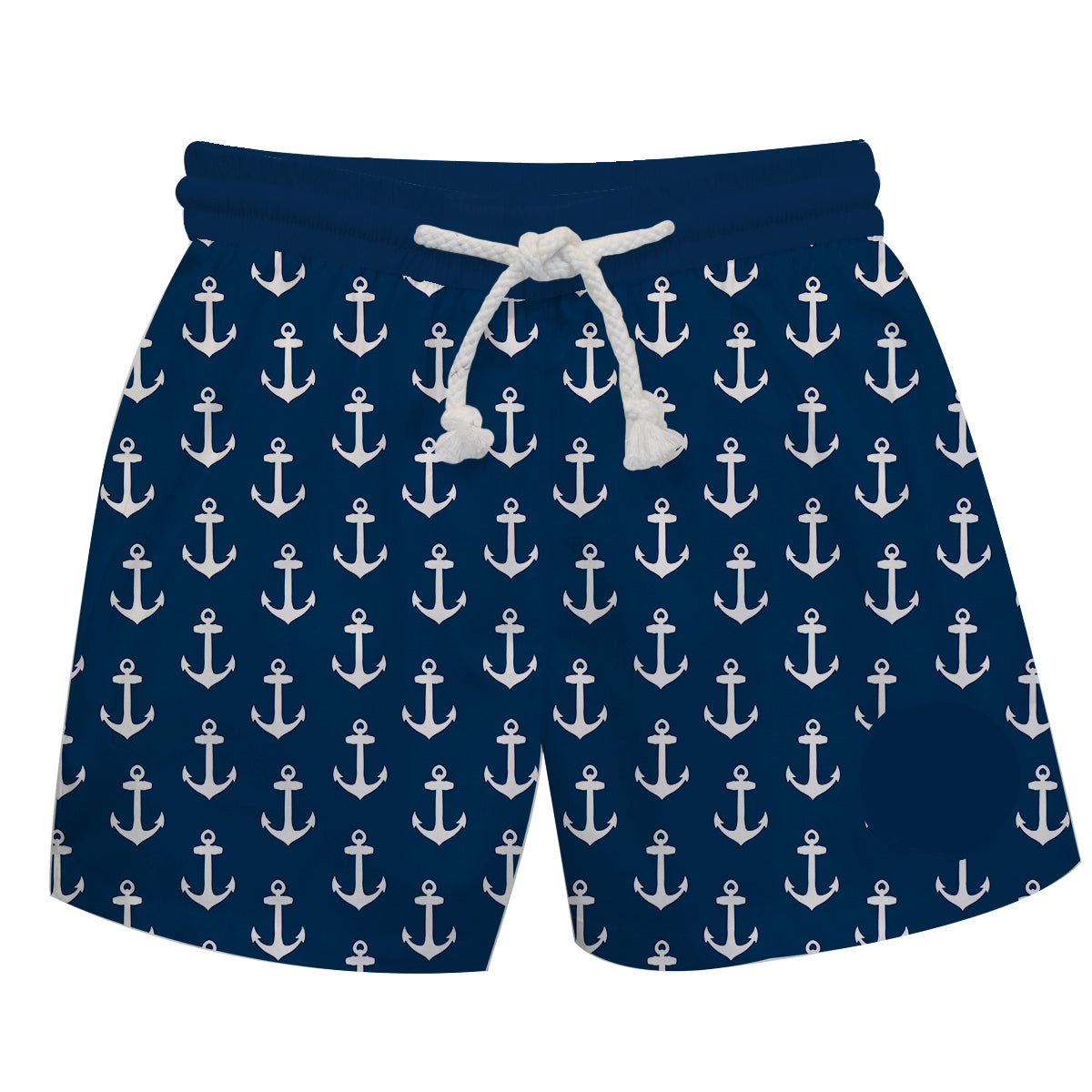 Anchors Print Monogram Navy Swimtrunk - Wimziy&Co.