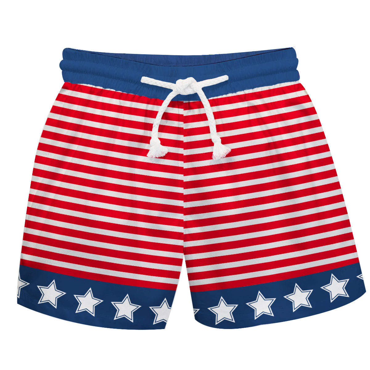 Americana Stars White Red and Blue Swimtrunk
