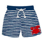 Crab Monogram Navy and White Stripes Swimtrunk - Wimziy&Co.