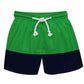 Monogram Green and Navy Stripe Swimtrunk - Wimziy&Co.