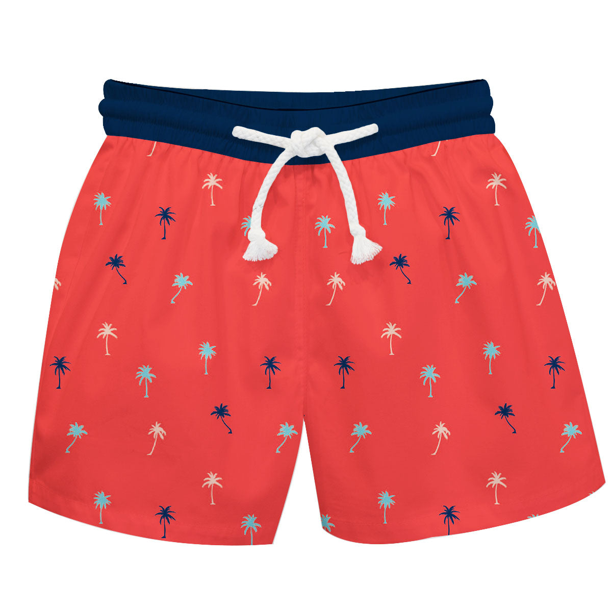 Palms Print Coral Swimtrunk