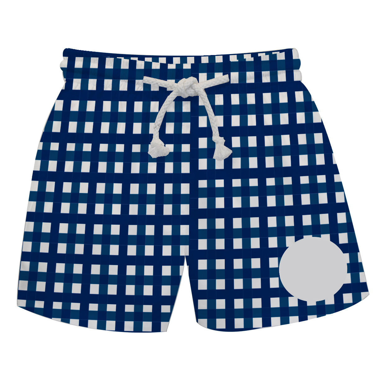 Plaid Monogram Navy Swimtrunk - Wimziy&Co.