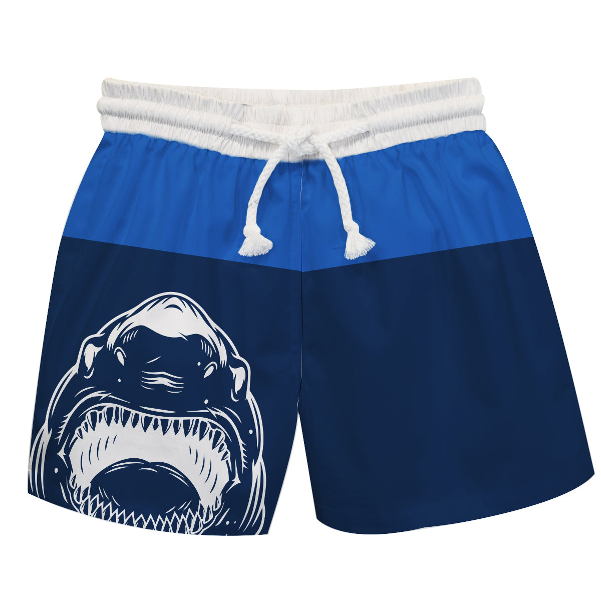 Shark White Blue and Navy Stripes Swimtrunk