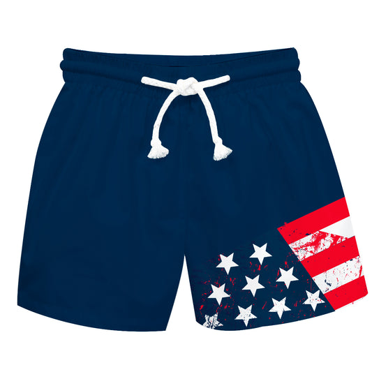 USA Flag Navy Swimtrunk