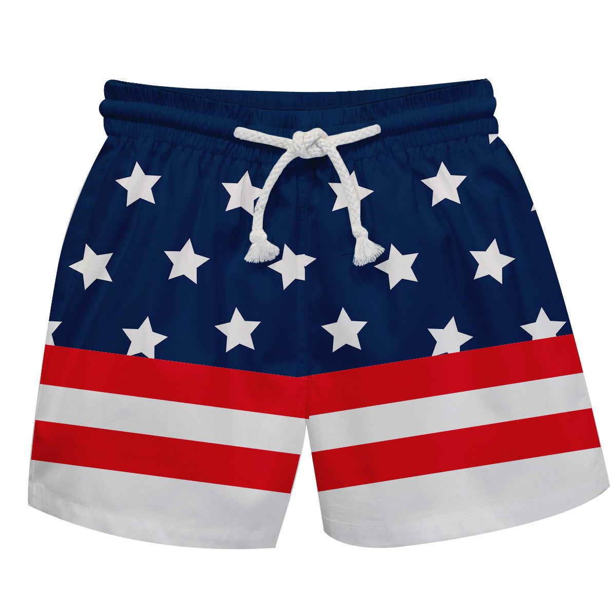 USA Flag White Red Navy Swimtrunk