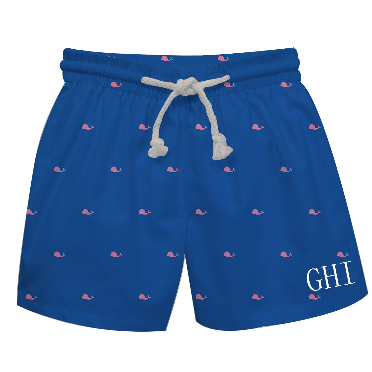 Whale Print Monogram Royal Swimtrunk - Wimziy&Co.