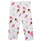 Ice Cream Monogram White Capri Leggings