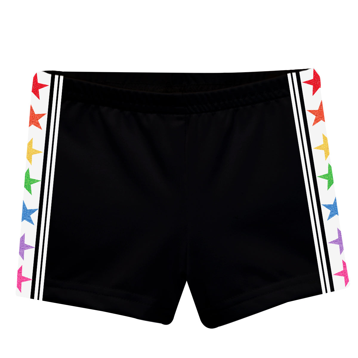 Stars White Stripe Black Shorties