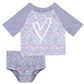 Mermaid Name Purple 2pc Short Sleeve Rash Guard - Wimziy&Co.