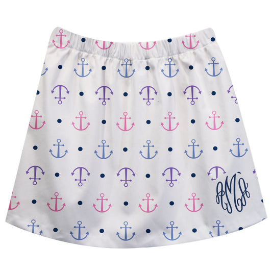 Anchor Print White Skirt - Wimziy&Co.