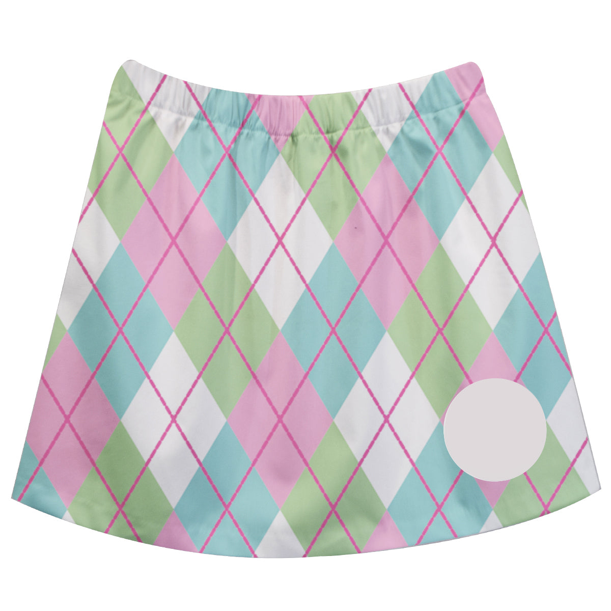 Argyle Print Monogram White Skirt - Wimziy&Co.