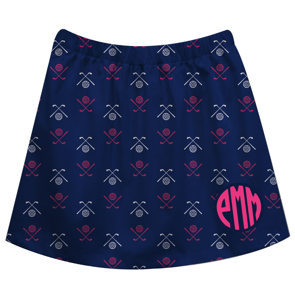 Golf Print Monogram Navy Skirt - Wimziy&Co.