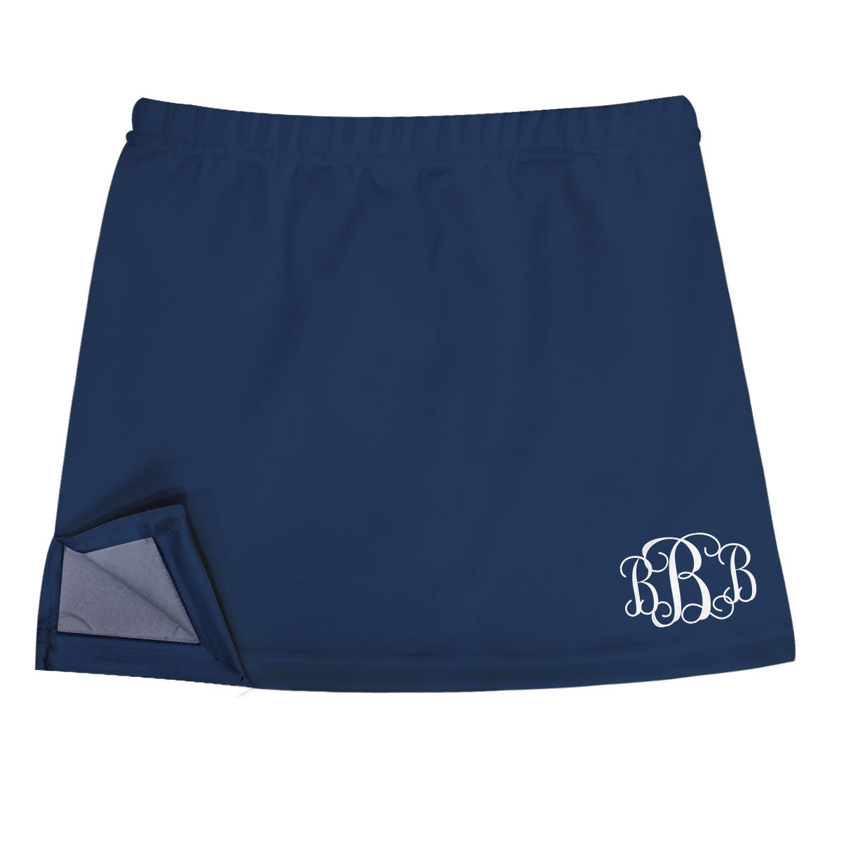 Monogram Navy Skirt With Side Vents - Wimziy&Co.