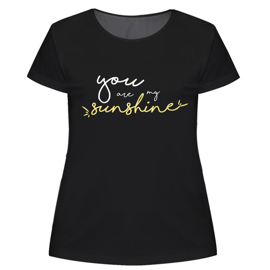 Your Are My Sunshine Black Short Sleeve Tee Shirt