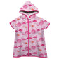 Flamingo and Monogram Print Pink Short Sleeve Cover Up