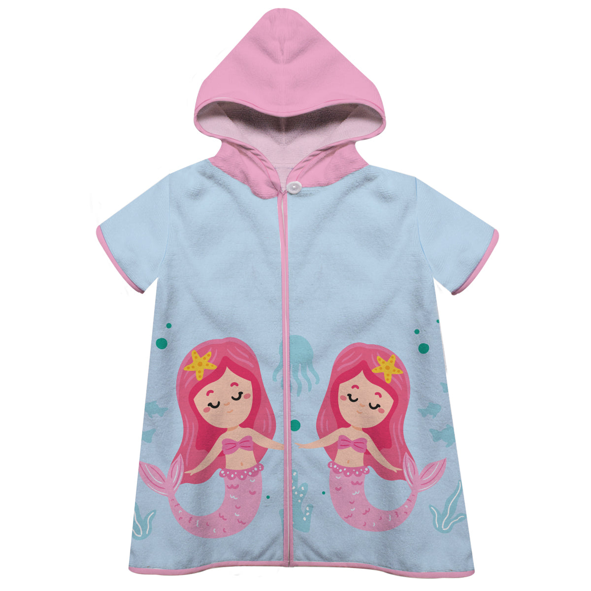 Mermaid Light Blue and Pink Cover Up