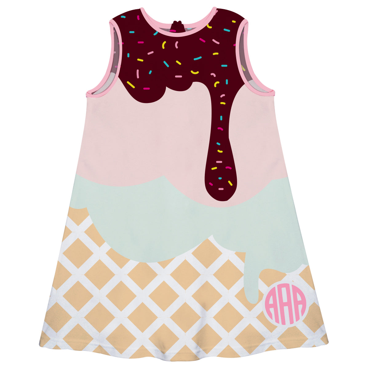 Ice Cream Monogram A Line Dress