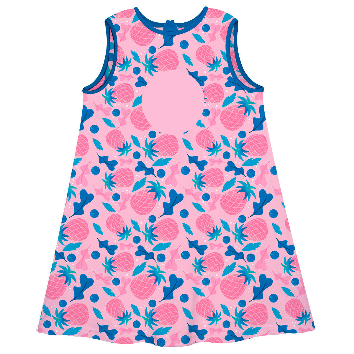 Pineapple Print Monogram Pink A Line Dress - Wimziy&Co.