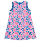 Pineapple Print Monogram Pink A Line Dress