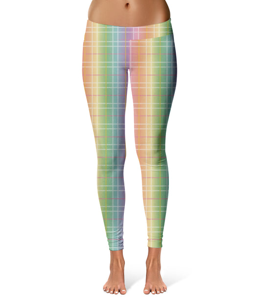 Plaid Print Rainbow Colors Leggings