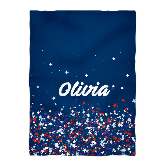 American Stars Personalized Name Navy Fleece Blanket 40 x 58