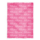 Personalized Name Pink Print Fleece Blanket 40 x 58