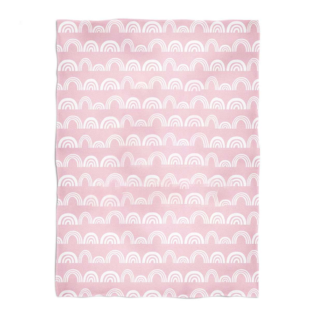 Rainbow Personalized Initial and Name Pink Plush Minky Throw 38 x 47 - Wimziy&Co.