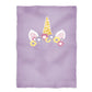 Unicorn Crown Monogram Purple Fleece Blanket 40 x 58 - Wimziy&Co.