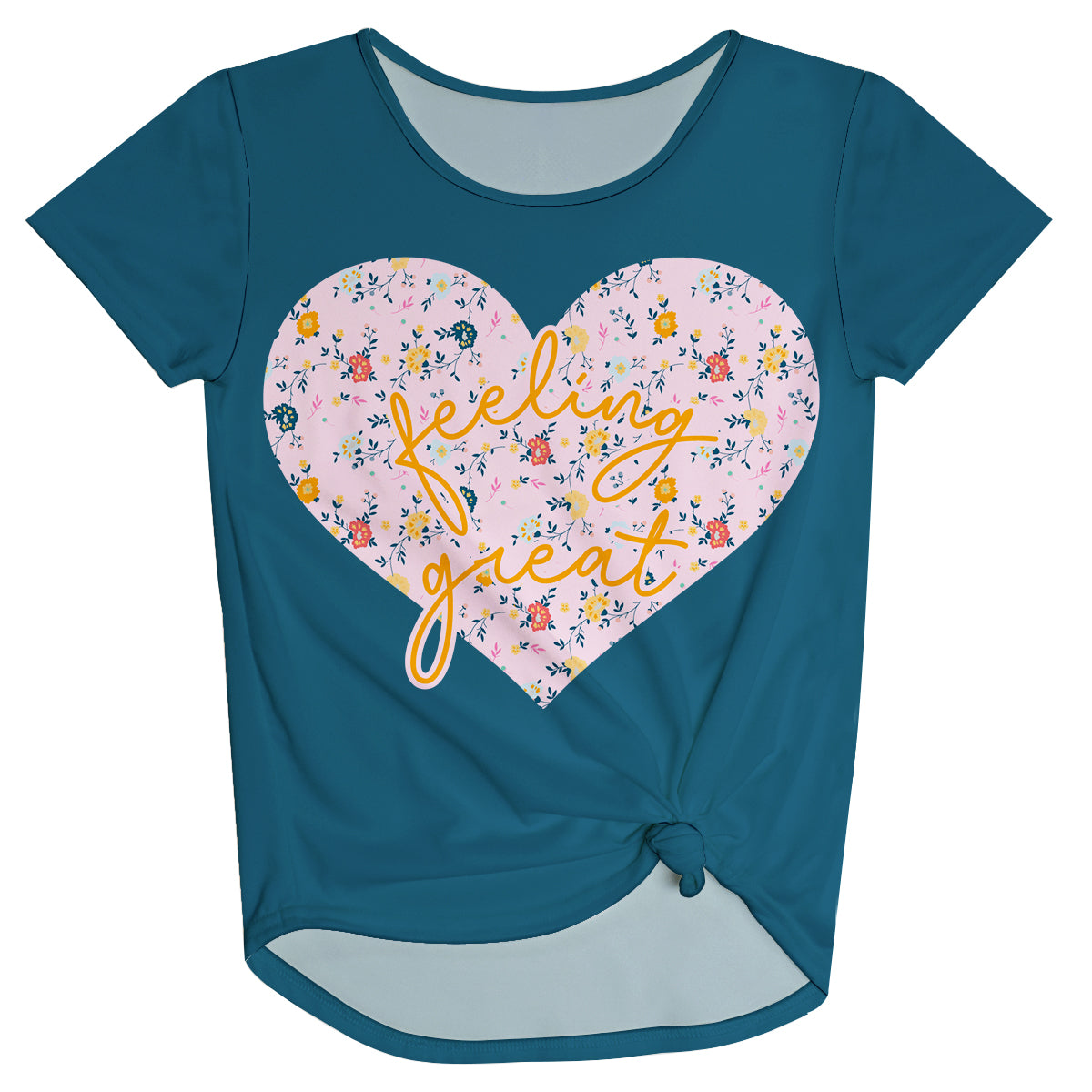 Feeling Great Teal Knot Top