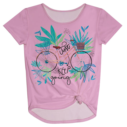 Just Keep Going Pink Knot Top