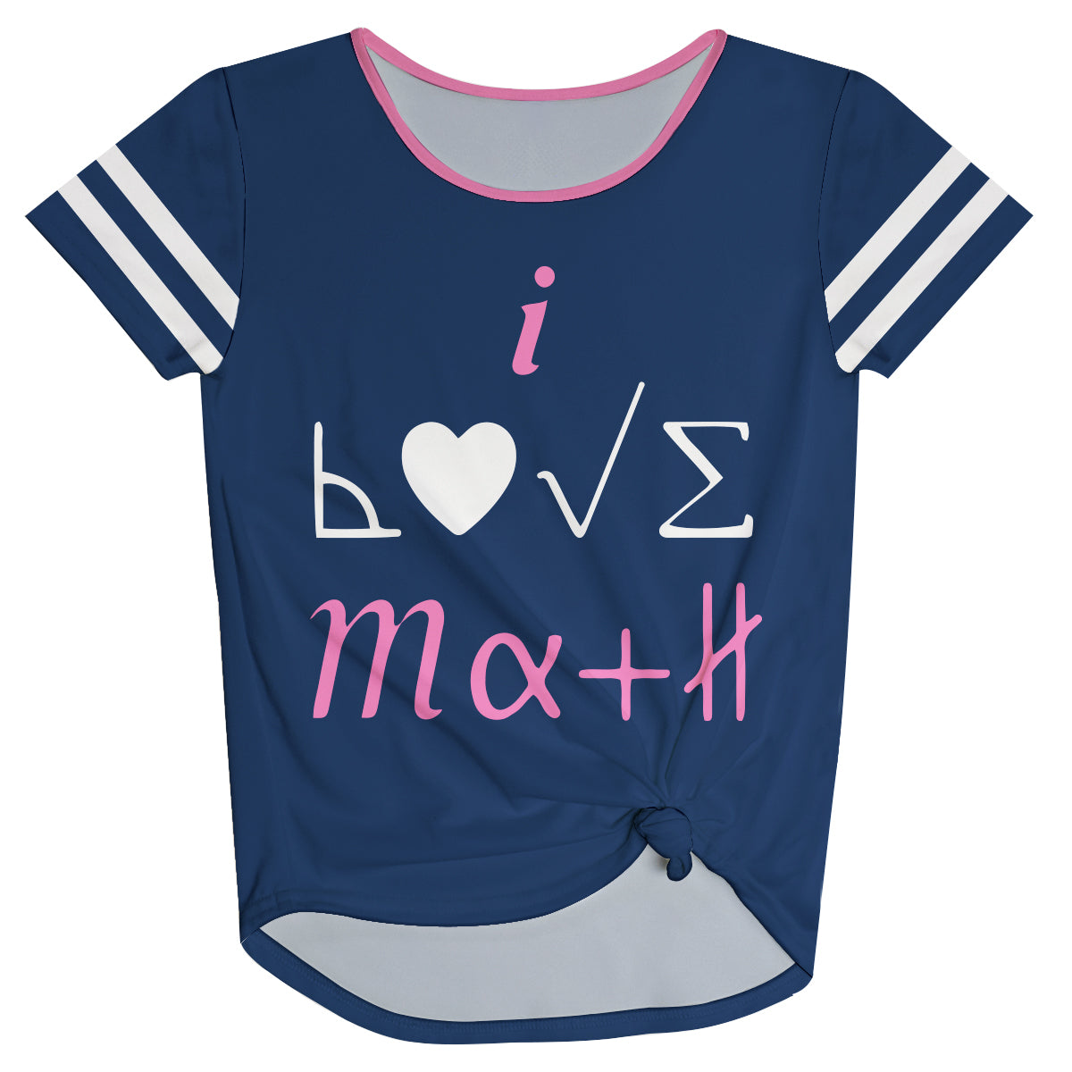 I Love Math Navy Knot Top