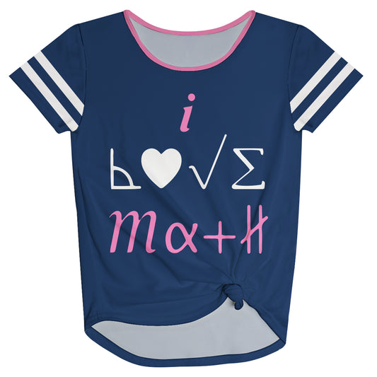 I Love Math Navy Knot Top