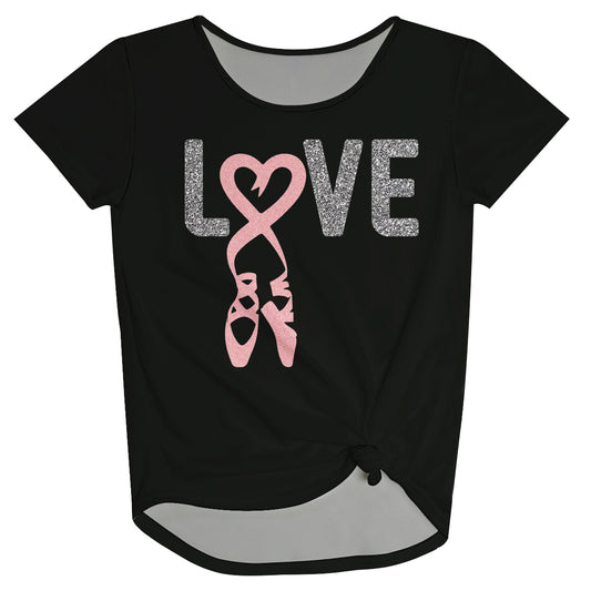 Love Ballet Black Knot Top