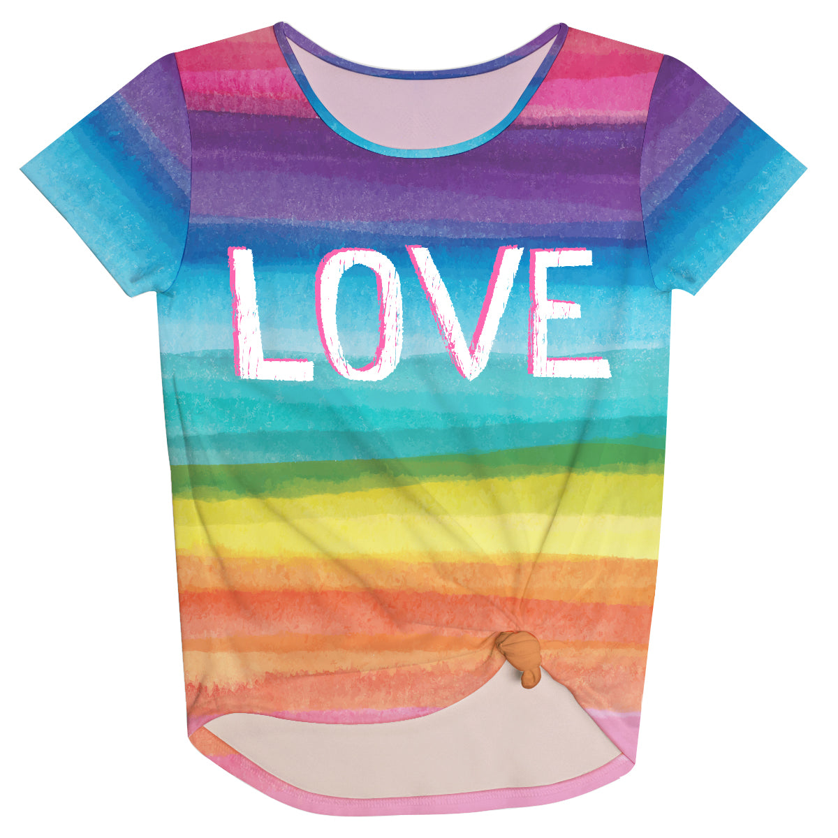 Love Rainbow Colors Stripes Knot Top