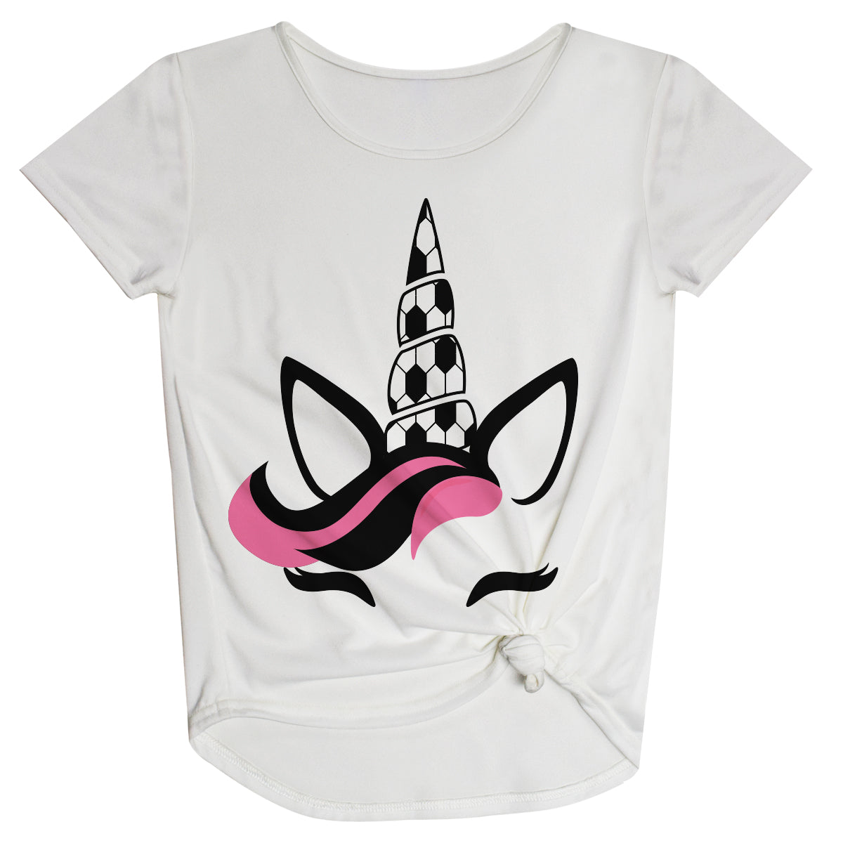 Soccer Unicorn White Knot Top