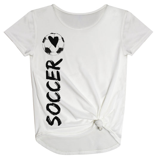 Soccer Love White Knot Top