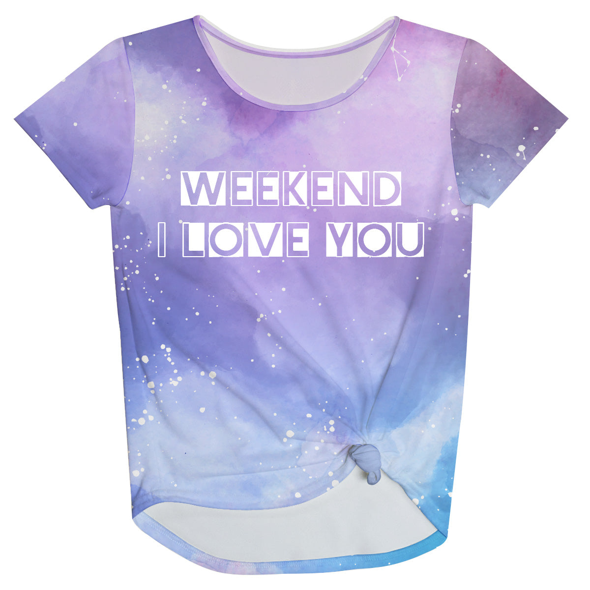 Weekend I Love You Purple Knot Top