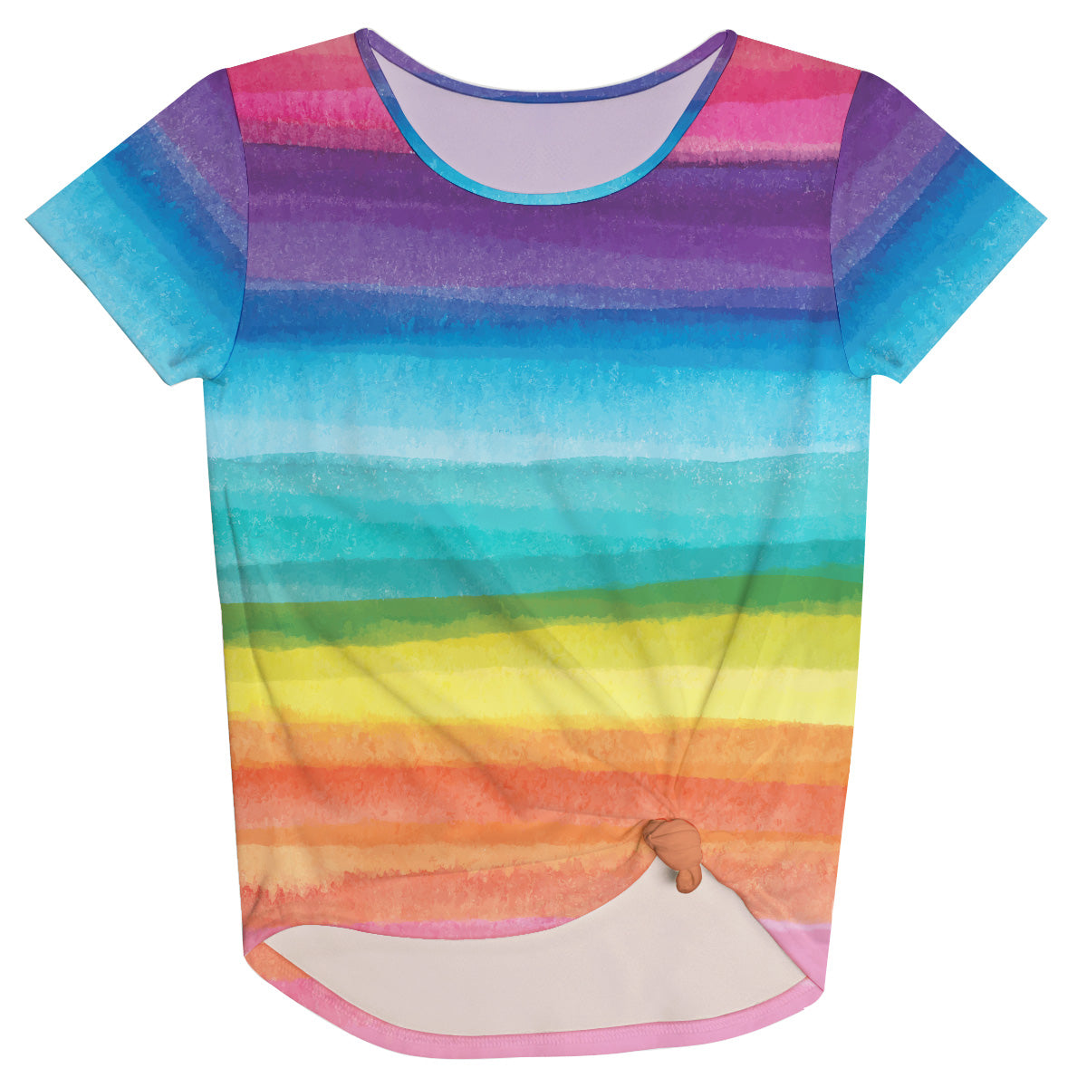 Watercolor Colors Stripes Knot Top