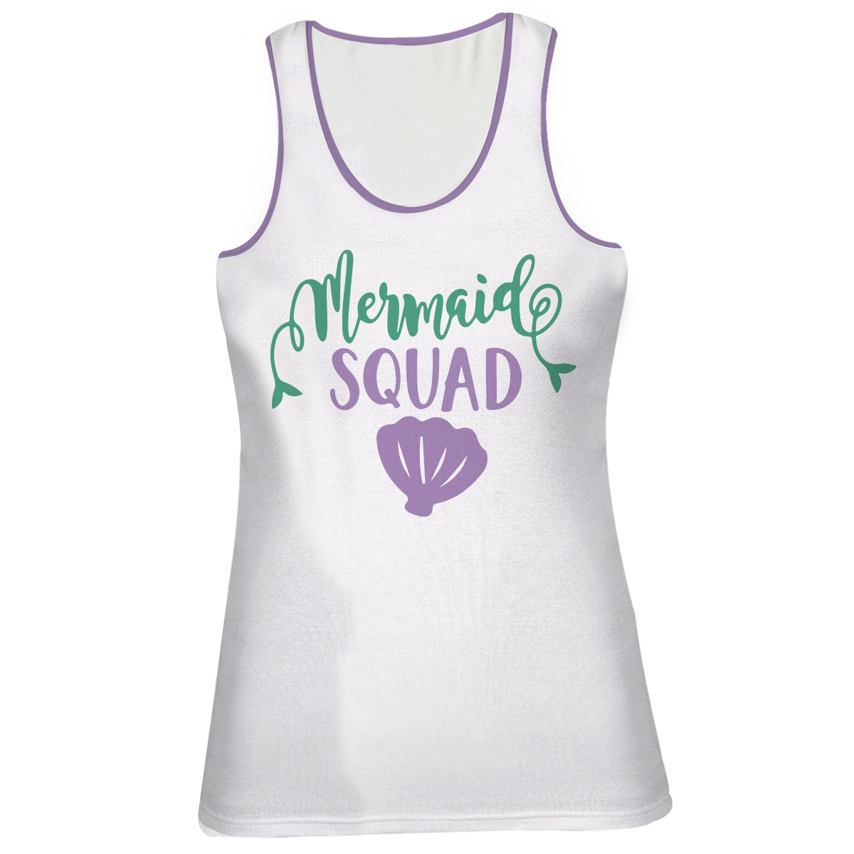 Mermaid Squad White and Purple Tank Top