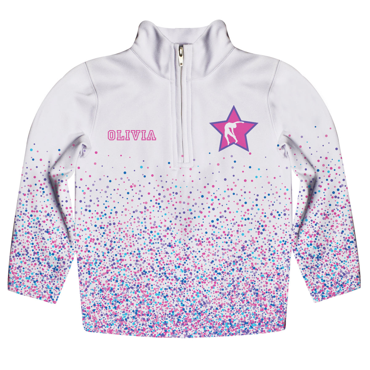 Sparkles Personalized Name White Weight 1/4 Zip Pullover