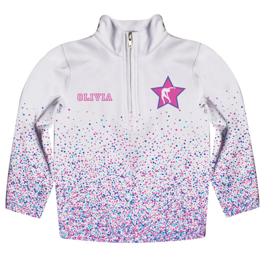 Sparkles Personalized Name White Weight 1/4 Zip Pullover