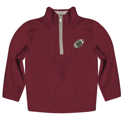 Football Maroon Light Weight 1/4 Zip Pullover