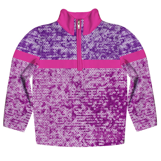 Sequins Print Purple Weight 1/4 Zip Pullover