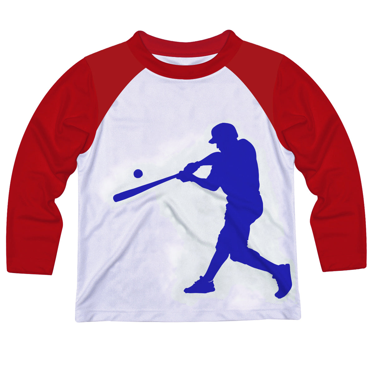 Baseball Player Personalized Name White and Red Raglan Long Sleeve Tee Shirt - Wimziy&Co.
