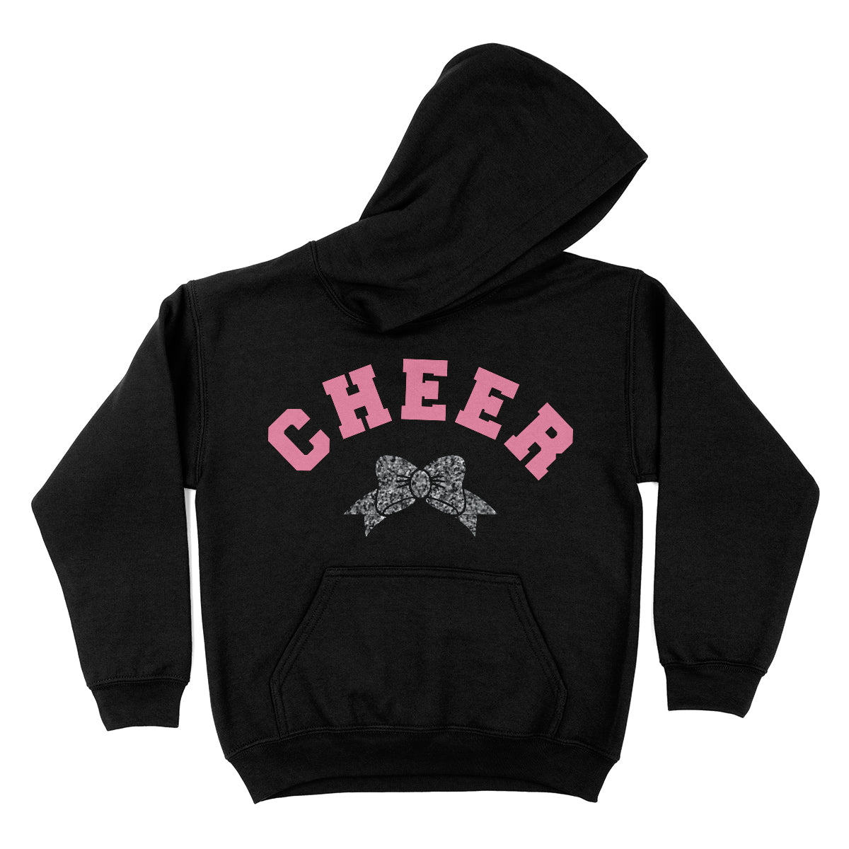 Cheer Bow Black Fleece Long Sleeve Hoodie