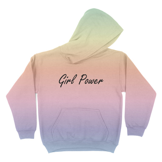 Girl Power Yellow and Puprle Degrade Fleece Long Sleeve Hoodie
