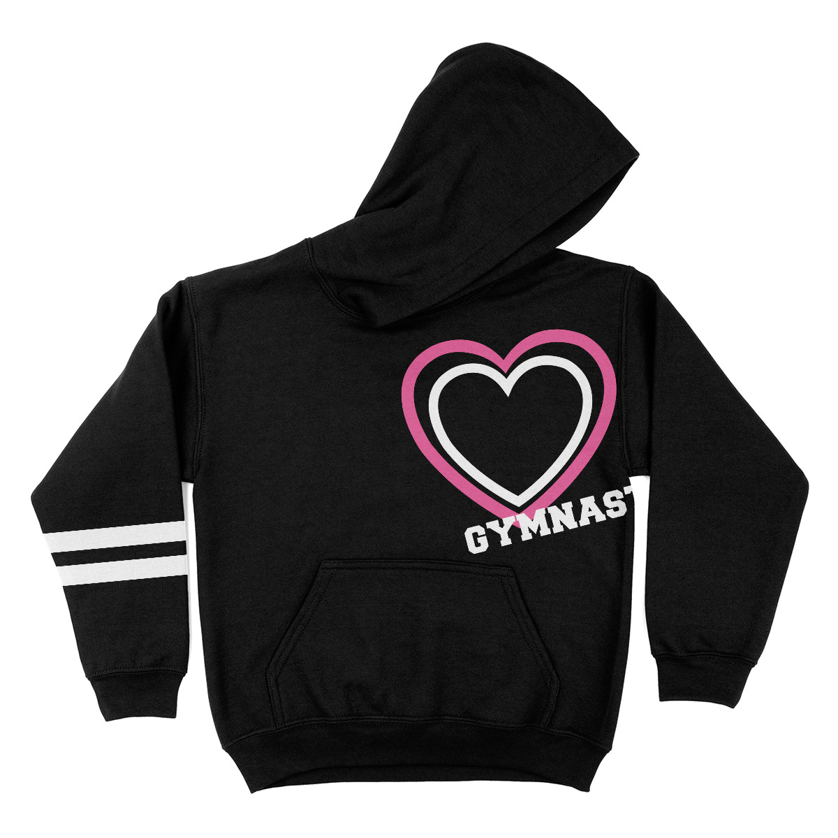Gymnast Heart Black Fleece Long Sleeve Hoodie